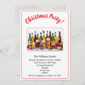 Christmas Party Drinks And Cocktails Colour Xmas 招待状 (正面/裏面)