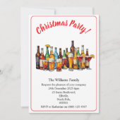 Christmas Party Drinks And Cocktails Minimal Xmas 招待状 (正面)