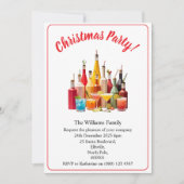 Christmas Party Drinks And Cocktails White Xmas 招待状 (正面)