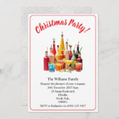 Christmas Party Drinks And Cocktails White Xmas 招待状 (正面/裏面)