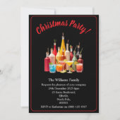 Christmas Party Drinks And Cocktails Xmas 招待状 (正面)