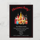 Christmas Party Drinks And Cocktails Xmas 招待状 (正面/裏面)