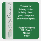 Christmas Party Favor スクエアシール (正面)