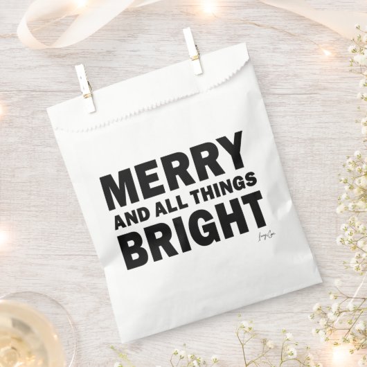 Christmas Party Favor Bags | Merry & Bright フェイバーバッグ (クリップ留めされた状態)
