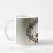 Christmas Party Floral Reindeer Golden Winter コーヒーマグカップ (左)
