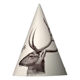 Christmas Party Floral Reindeer Golden Winter パーティーハット