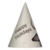 Christmas Party Floral Reindeer Golden Winter パーティーハット (左)