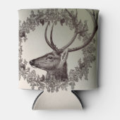 Christmas Party Floral Reindeer Golden Winter 缶クーラー (正面)