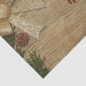 Christmas Party Golden Green Leaves Red Rustic 薄葉紙 (詳細)