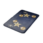 Christmas Party Golden Ornament Navy Blue Elegant バスマット (アングル)