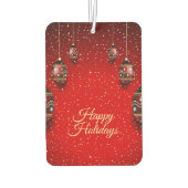 Christmas Party Golden Red Winter Holidays Elegant カーエアーフレッシュナー (裏面)