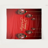 Christmas Party Golden Red Winter Holidays Elegant タペストリー (正面(横))