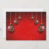 Christmas Party Golden Red Winter Holidays Elegant 招待状 (裏面)