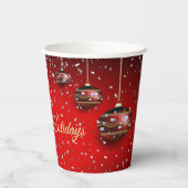 Christmas Party Golden Red Winter Holidays Elegant 紙コップ (裏面)