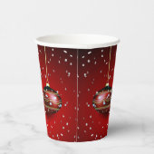 Christmas Party Golden Red Winter Holidays Elegant 紙コップ (右)