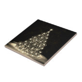 Christmas Party Golden Shiny Tree Winter Black タイル (側面)