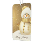 Christmas Party Golden Snowman Snowflakes Holidays カーエアーフレッシュナー (左)