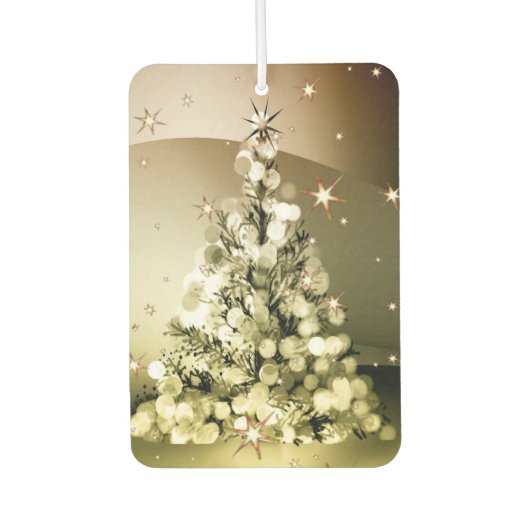 Christmas Party Golden Tree Shiny Sparkle Stars カーエアーフレッシュナー (正面)