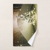 Christmas Party Golden Tree Shiny Sparkle Stars バスタオルセット (ハンドタオル)