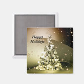 Christmas Party Golden Tree Shiny Sparkle Stars マグネット (正面/裏面)