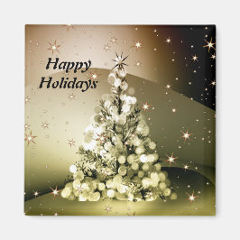 Christmas Party Golden Tree Shiny Sparkle Stars マグネット