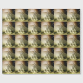 Christmas Party Golden Tree Shiny Sparkle Stars ラッピングペーパー (フラット)