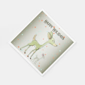 Christmas Party Green Deers Holidays Cute スタンダードランチョンナプキン (角)