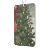 Christmas Party Green Tree Red Silver Snowflakes カーエアーフレッシュナー (左)