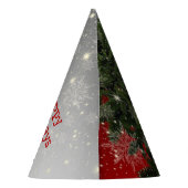 Christmas Party Green Tree Red Silver Snowflakes パーティーハット (裏面)