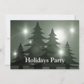 Christmas Party Green Trees Holiday Winter Elegant 招待状 (正面)