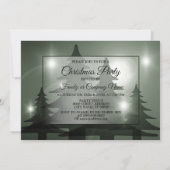Christmas Party Green Trees Holiday Winter Elegant 招待状 (裏面)