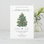 Christmas Party Holiday Vintage Elegant 招待状 (スタンド正面)