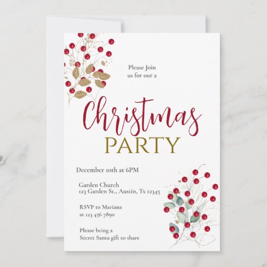 Christmas Party Invitation 招待状 (正面)