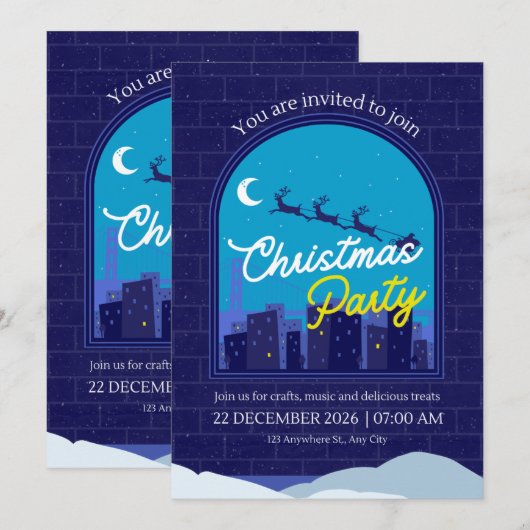 Christmas Party Invitation 招待状 (正面/裏面)