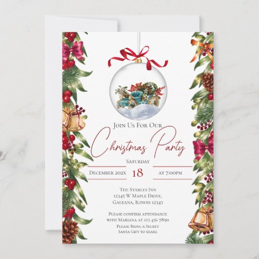  Christmas Party Invitation 招待状 (正面)