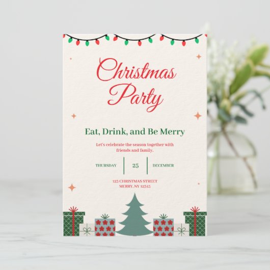 Christmas Party Invitation 招待状 (スタンド正面)