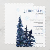 Christmas Party Invitation, Blue Chic Invitations 招待状 (正面/裏面)