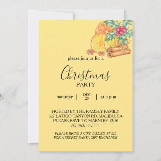 Christmas Party Invitation Card 招待状 (正面)