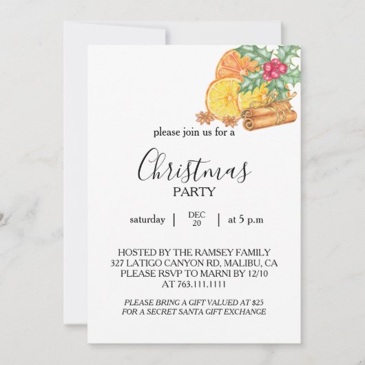 Christmas Party Invitation Card 招待状 (正面)