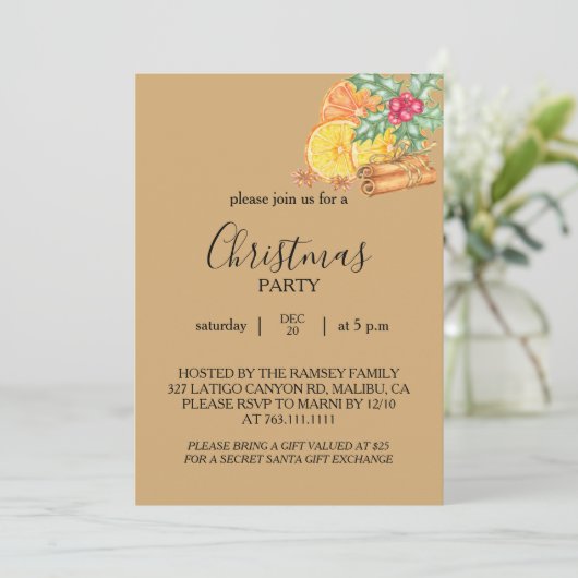 Christmas Party Invitation Card 招待状 (スタンド正面)