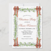 Christmas Party invitation Copper bows 招待状 (正面)