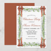 Christmas Party invitation Copper bows 招待状 (正面/裏面)