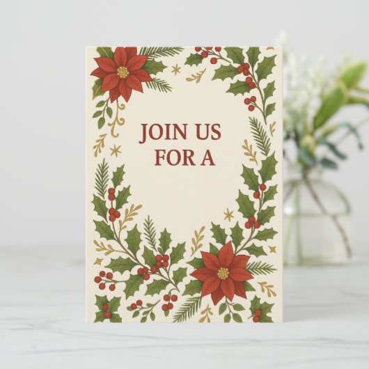 Christmas Party Invitation | Elegant  招待状 (スタンド正面)