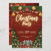 Christmas Party Invitation Flyer 招待状 (正面/裏面)