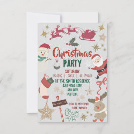 Christmas party invitation for kids and families 招待状