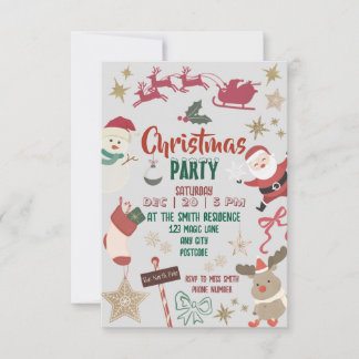 Christmas party invitation for kids and families 招待状
