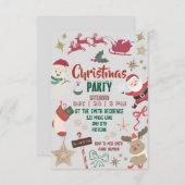 Christmas party invitation for kids and families 招待状 (正面/裏面)