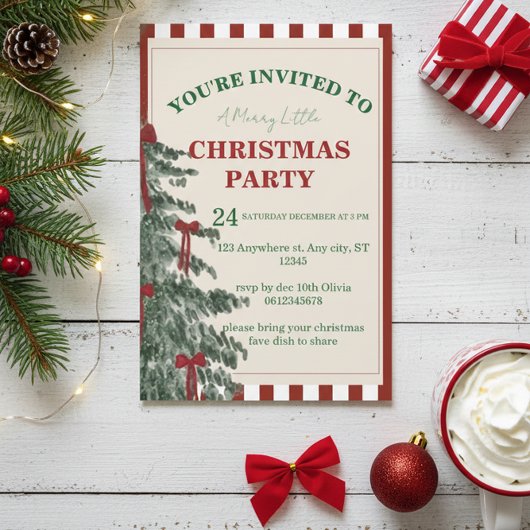 Christmas Party Invitation, Holiday Invite 招待状