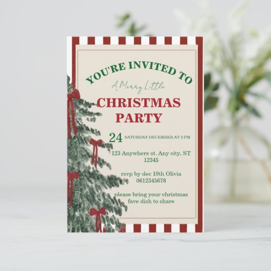 Christmas Party Invitation, Holiday Invite 招待状 (スタンド正面)