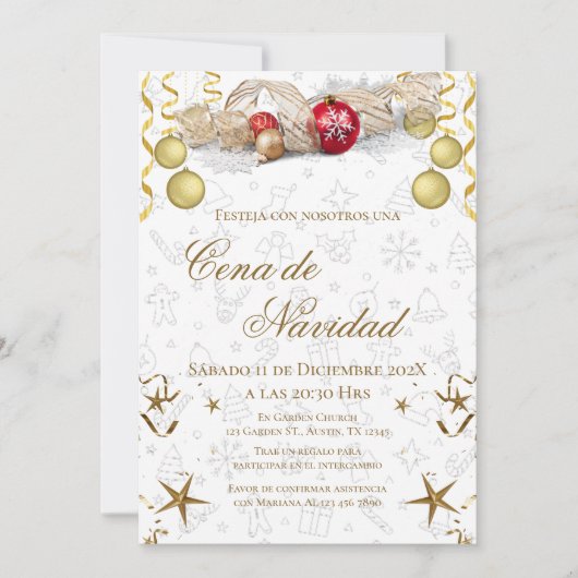 Christmas Party Invitation Posada Navideña 招待状 (正面)